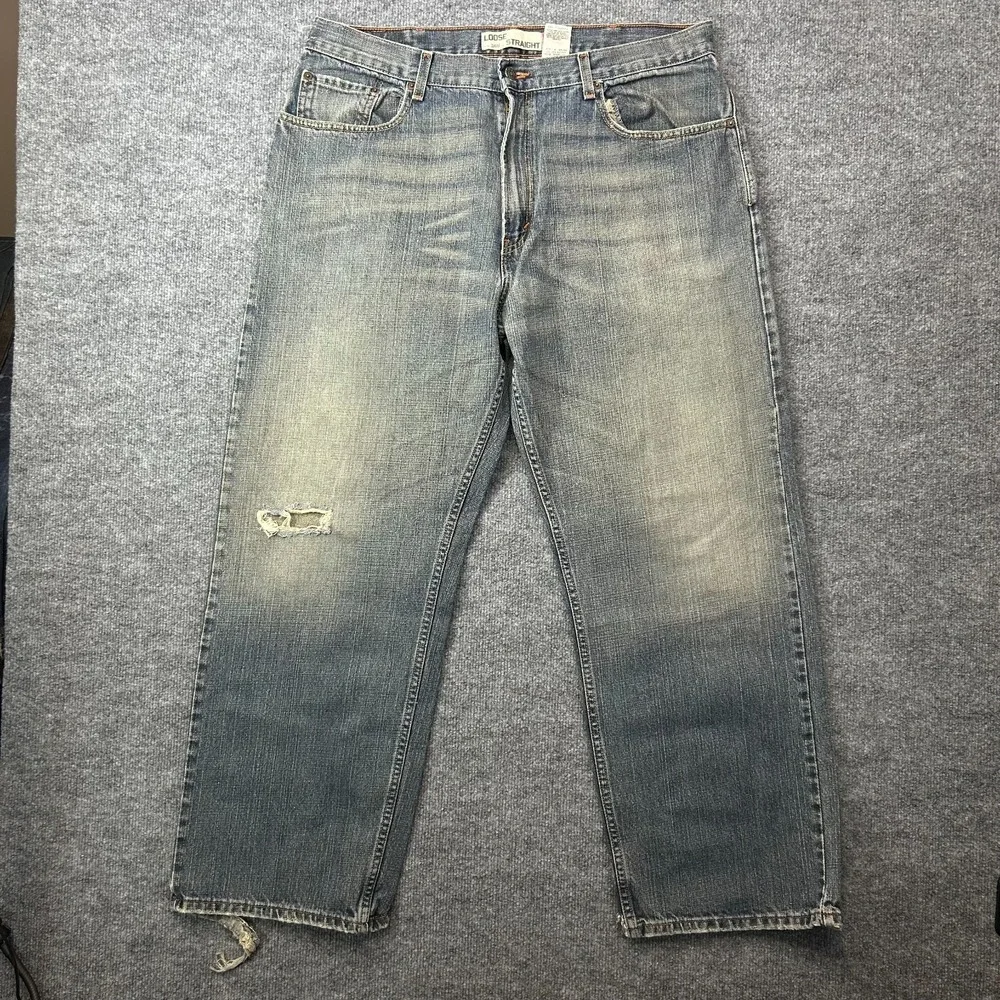 Levi's 569 Loose Straight Jeans Men's Blue Denim Zip‎ Fly Classic 39X30 - Flaws
